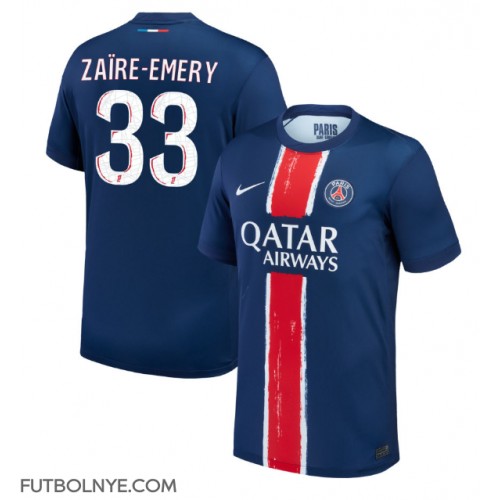 Camiseta Paris Saint-Germain Warren Zaire-Emery #33 Primera Equipación 2024-25 manga corta